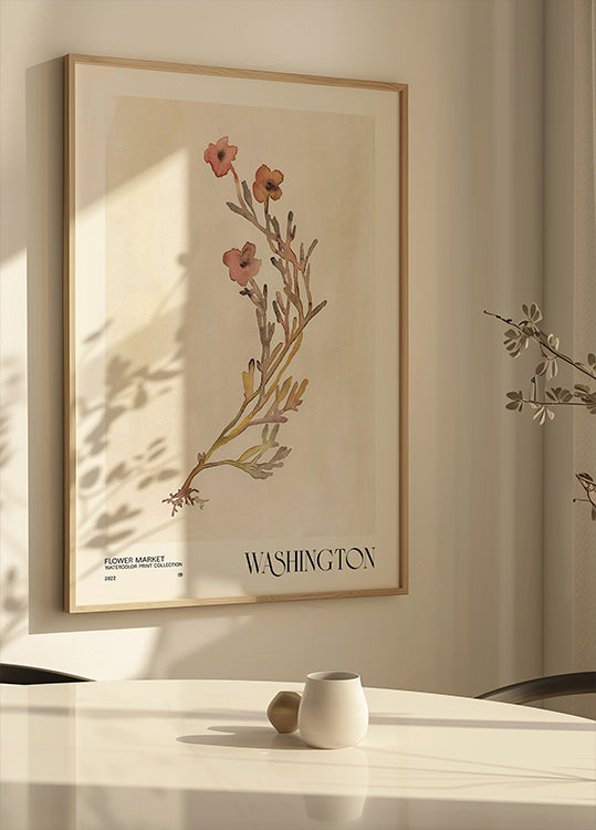 Collectie aquarelprints. Bloemenmarkt - Washington