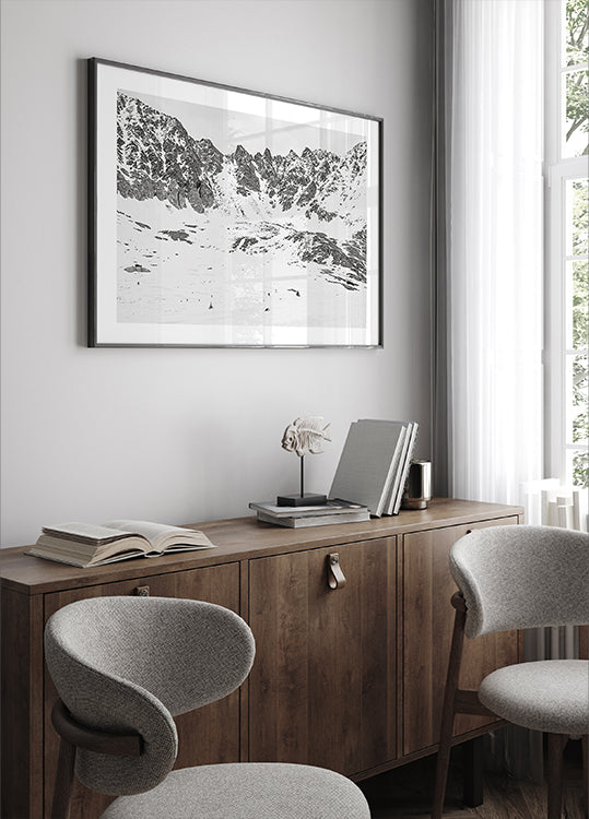 Besneeuwde bergtoppen Poster