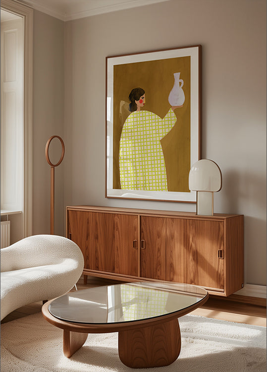 De vrouw met vaasposter