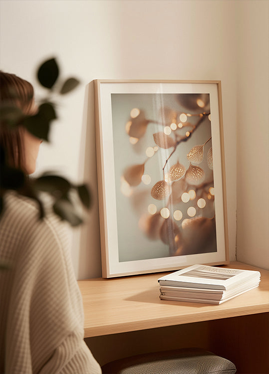 Gloeiende bloemblaadjes poster