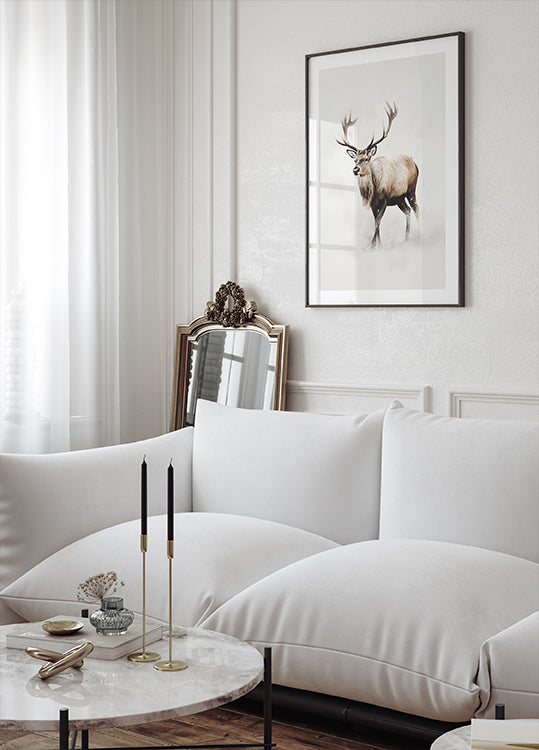 Rendier In Sneeuwposter