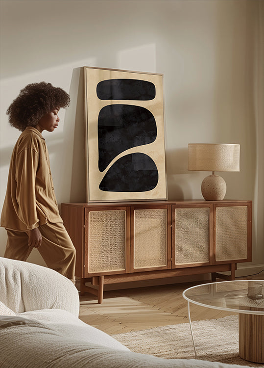 Minimale zwarte vormenposter