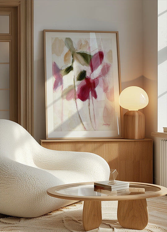 Botanisch in violet en goud poster