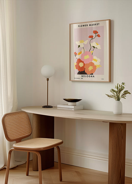 Bloemenmarkt. Bologna-poster
