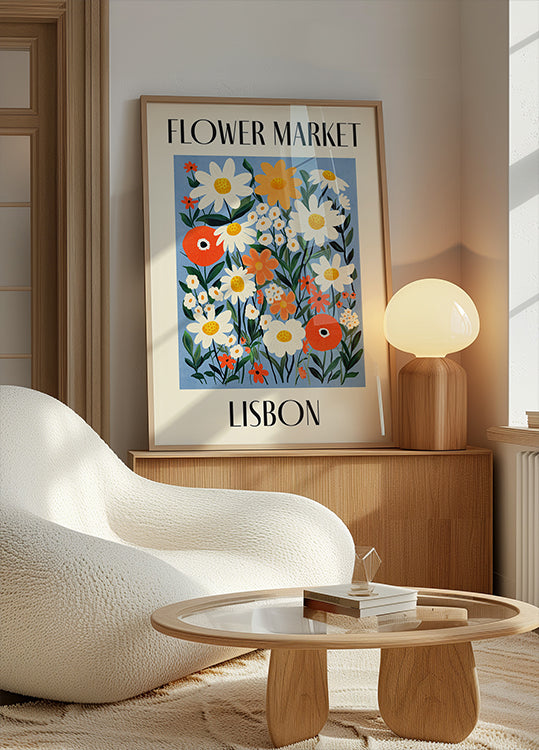 Bloemenmarkt Lissabon Portugal Poster