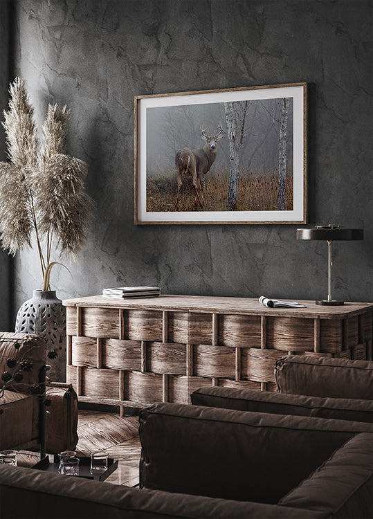 Witstaartbok - In de herfstmist Poster