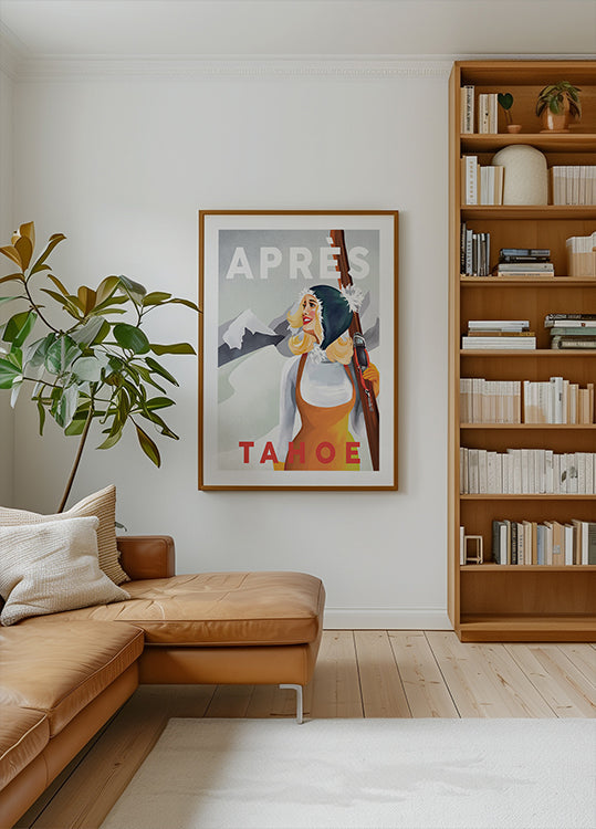 Après-ski Lake Tahoe Vintage Pin-Up kunstposter
