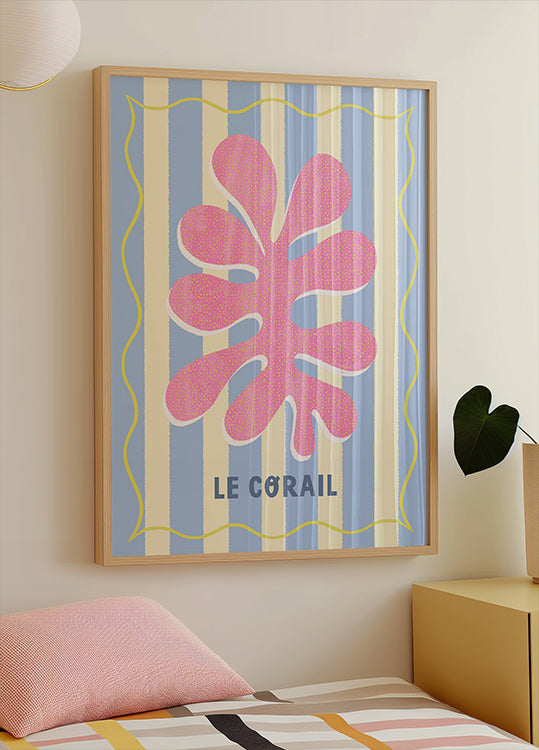 Le Corail Blue/Cream Plakat