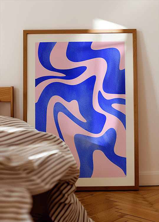 Abstracte blauwe golfaffiche