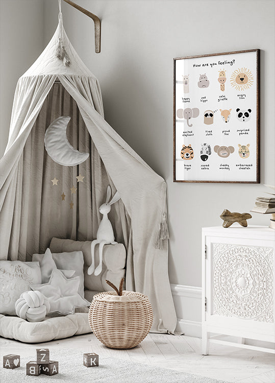 Kalmerende meditatie-emoties voor kinderen print 1 poster