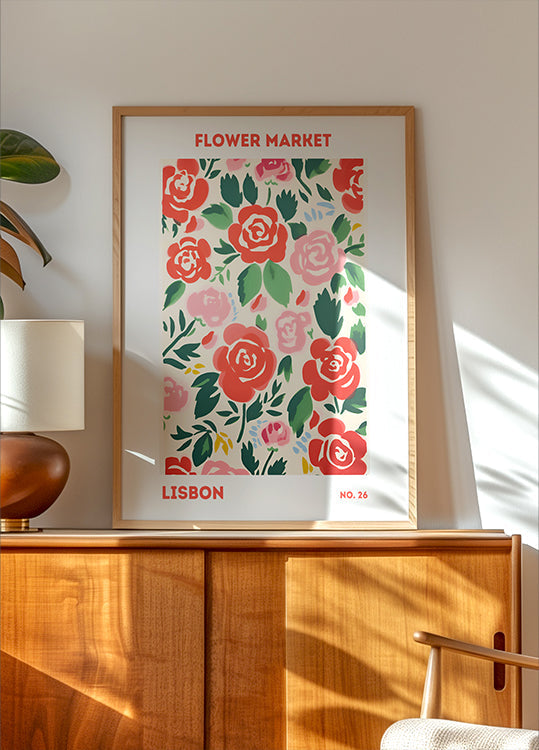 Bloemenmarkt Lissabon Poster