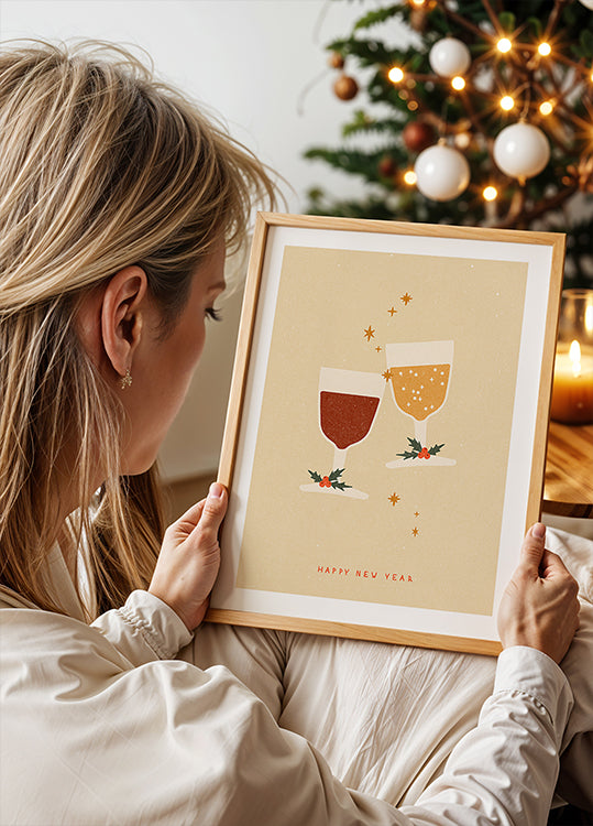 Doe een wens aan het rammelen van glazen Poster