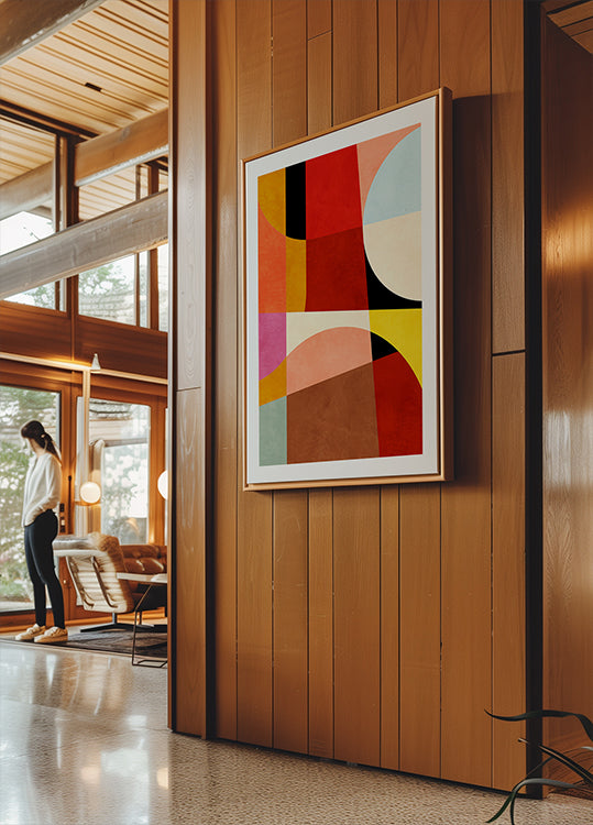 Warme kleuren Bauhaus Geometry2-poster