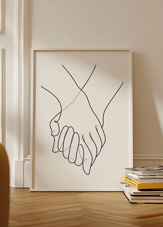 Hand in hand lijnen Poster