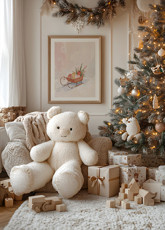 Schlitten met Geschenken-poster