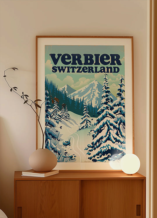 Verbier Zwitserland Skiposter (NIEUW)