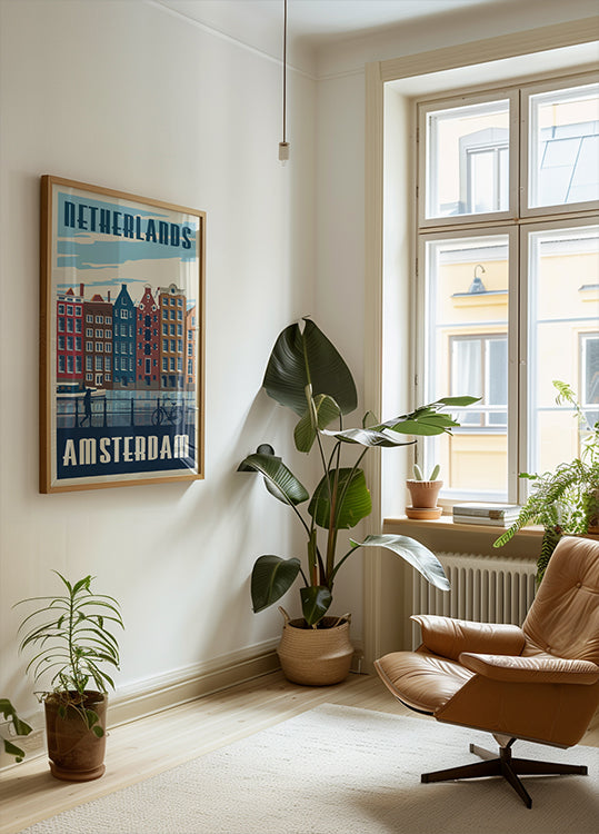 Amsterdam reisprint poster