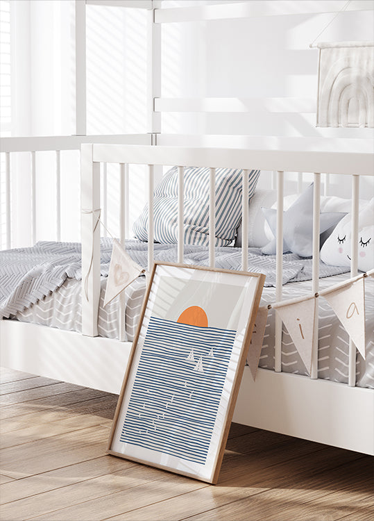 Drie witte zeilen poster