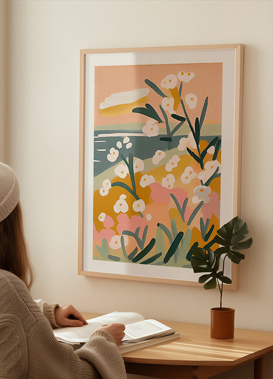 Bloemblaadjes bij de kustposter