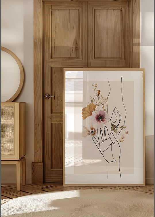 Wilde bloemen handen Poster