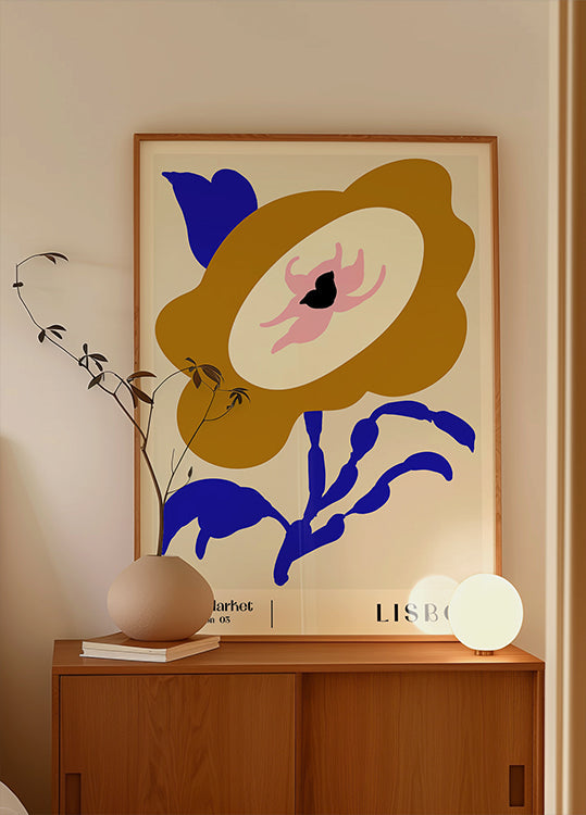 Bloemenmarkt. Lissabon-poster