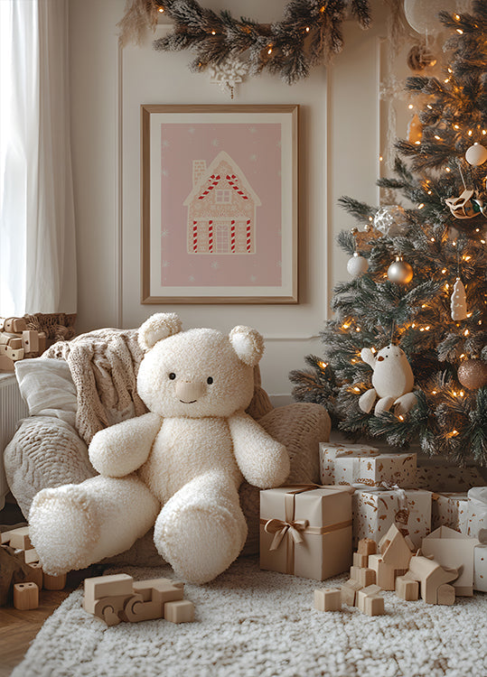 Roze peperkoek huis Poster
