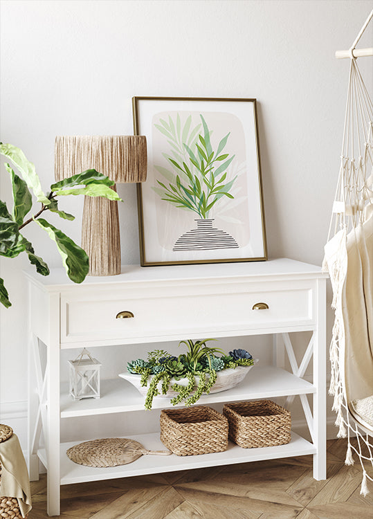 Geschilderde olijftak stilleven poster