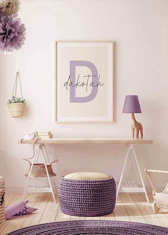 Aangepaste initiële naam poster