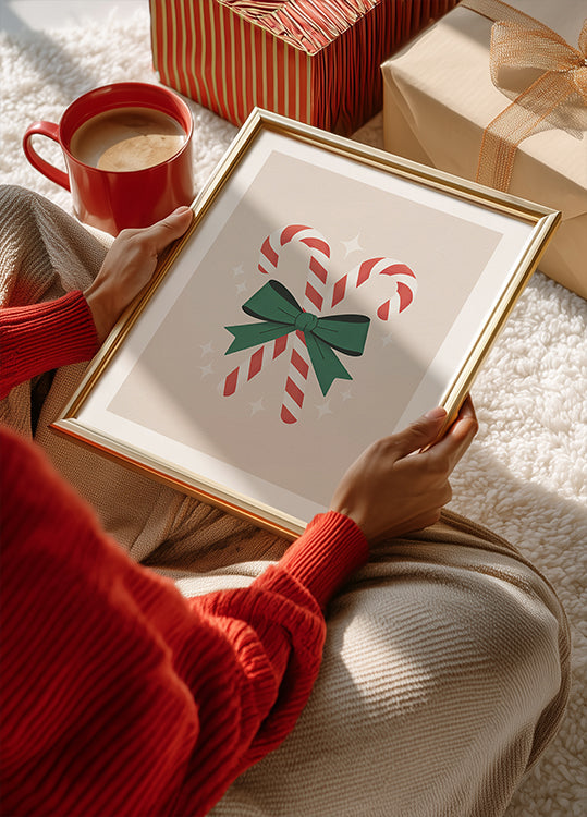 Kerst snoep stokken Poster