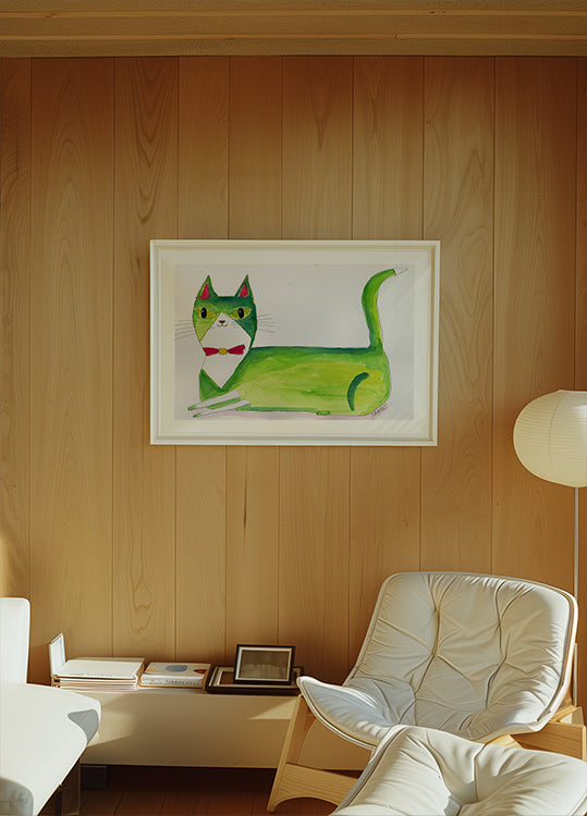 De groene kattenposter