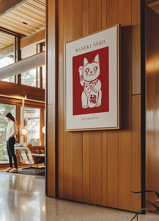 Maneki-Neko kat rood