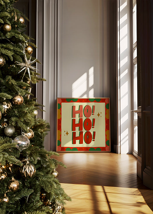 Ho Ho Ho Chirstmas feestelijke illustratie (nieuw)