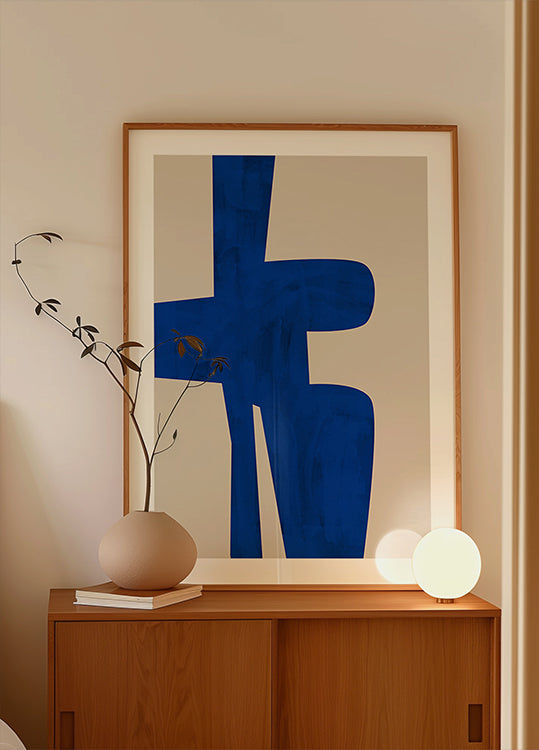 Blauwe harmonie vorm poster