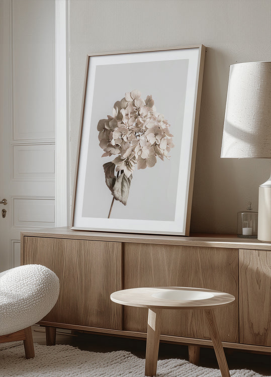 Beige gedroogde bloemposter