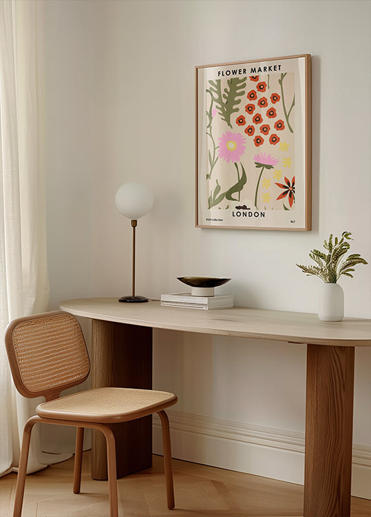 Bloemenmarkt Londen poster