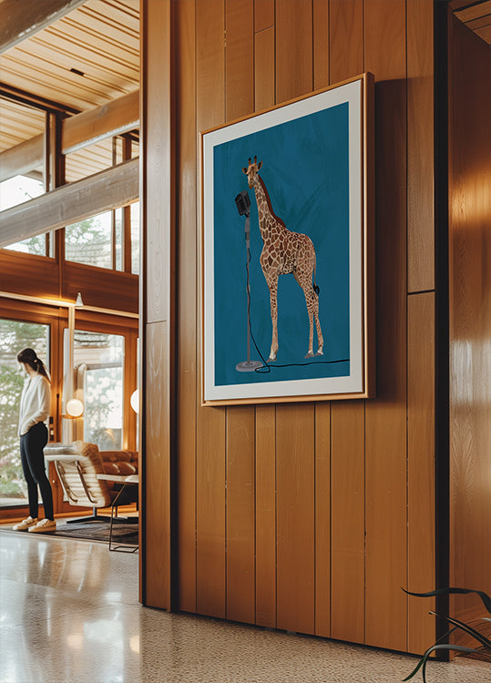 Giraffe microfoon roze 2 01 poster