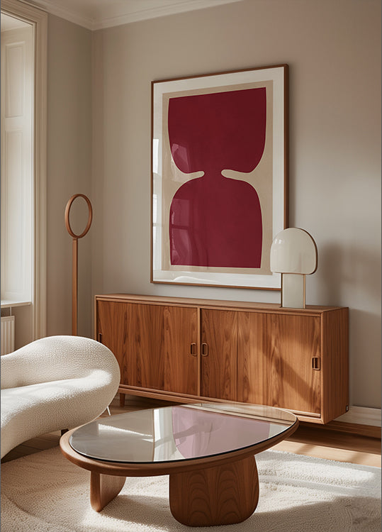 Karmozijnrode reflectieposter