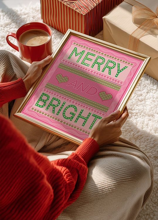 Merry and Bright Christmas Plakat - Posterbox