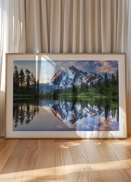 Zonsopgang op de poster van Mount Shuksan