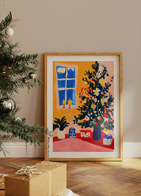 Feestelijke gezellige hoekposter