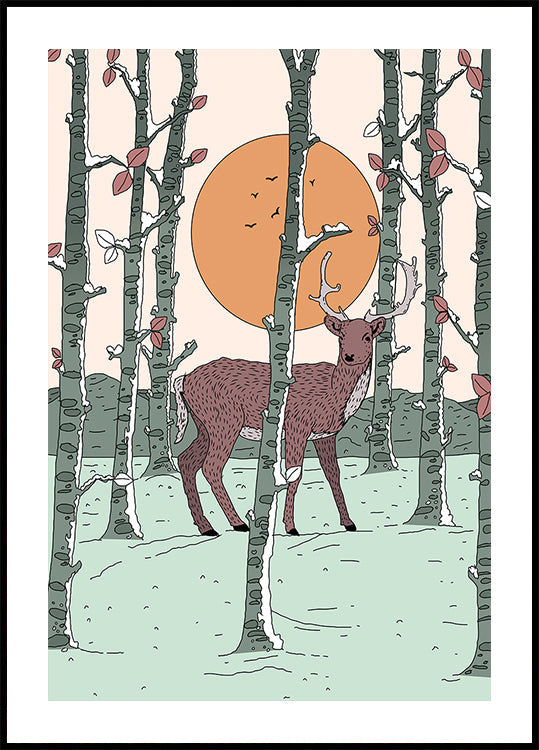 Deer In The Forest Plakat - Posterbox
