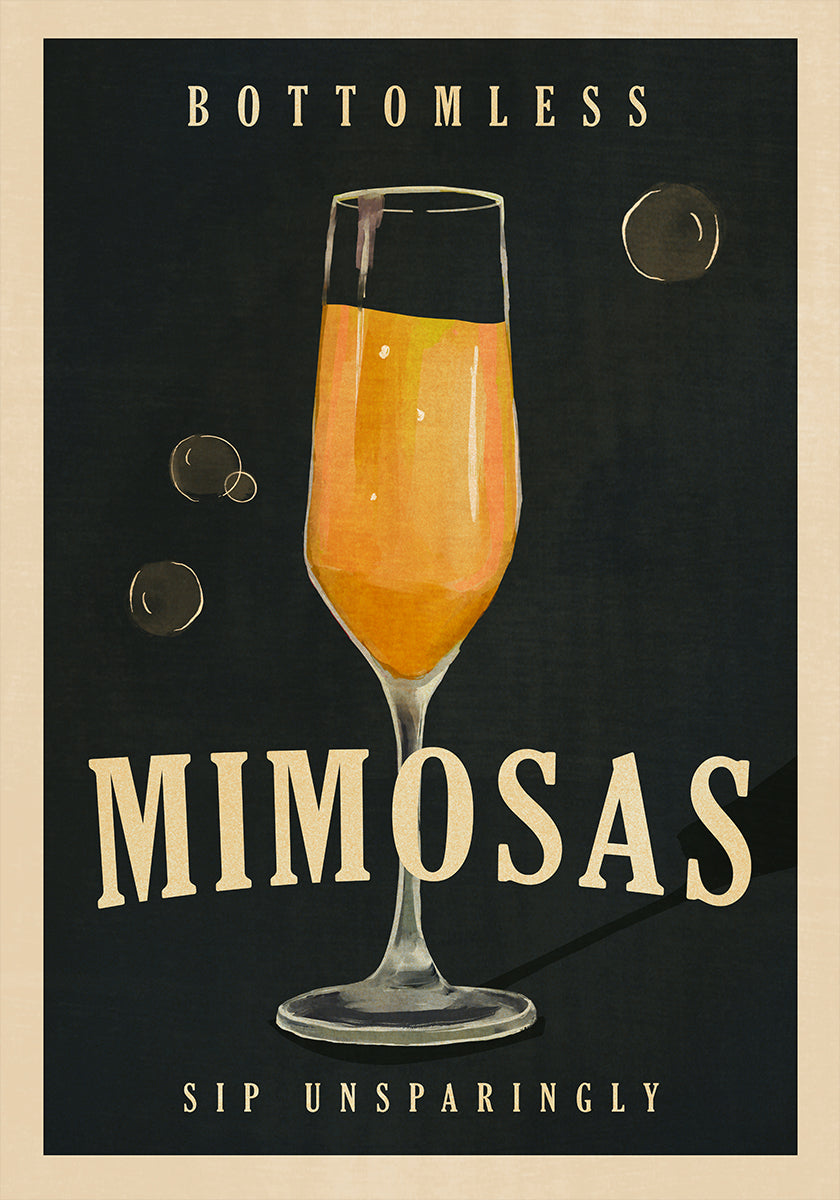 Bodemloze Mimosa's Art Deco Cocktail Bar Art Poster