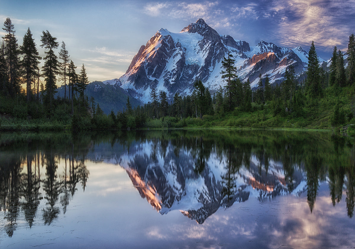 Zonsopgang op de poster van Mount Shuksan