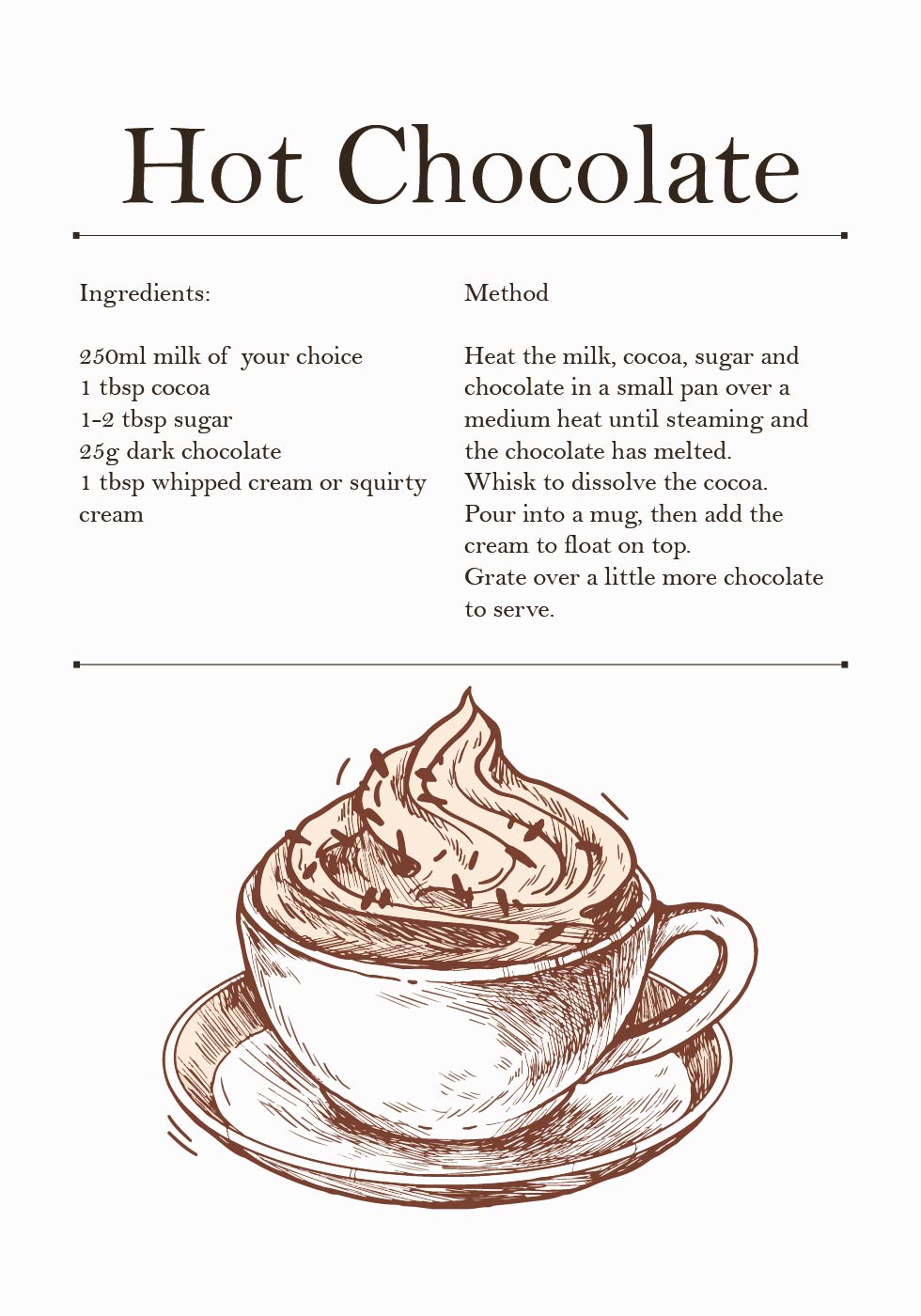 Hot Chocolate Recipe Plakat - Posterbox.dk