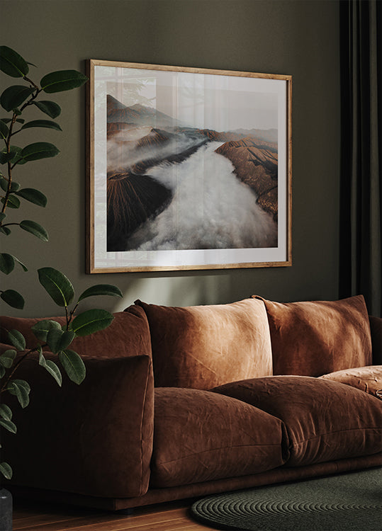 Mystical Gunung Bromo: A Serene Volcano in the Mist Plakat - Posterbox.dk