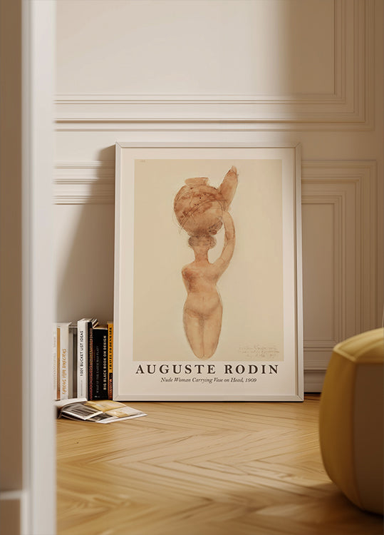 Nude Woman Carrying Vase on Head Plakat - Posterbox.dk