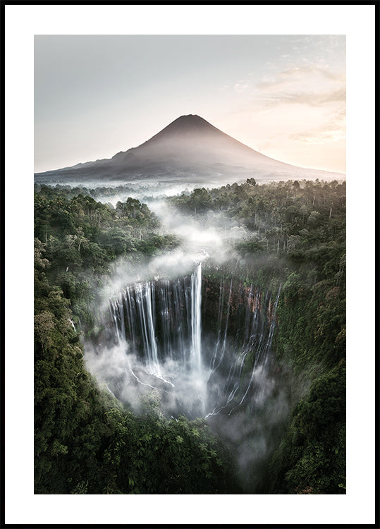 Tumpak Sewu Waterfalls and Mount Semeru Plakat - Posterbox.dk