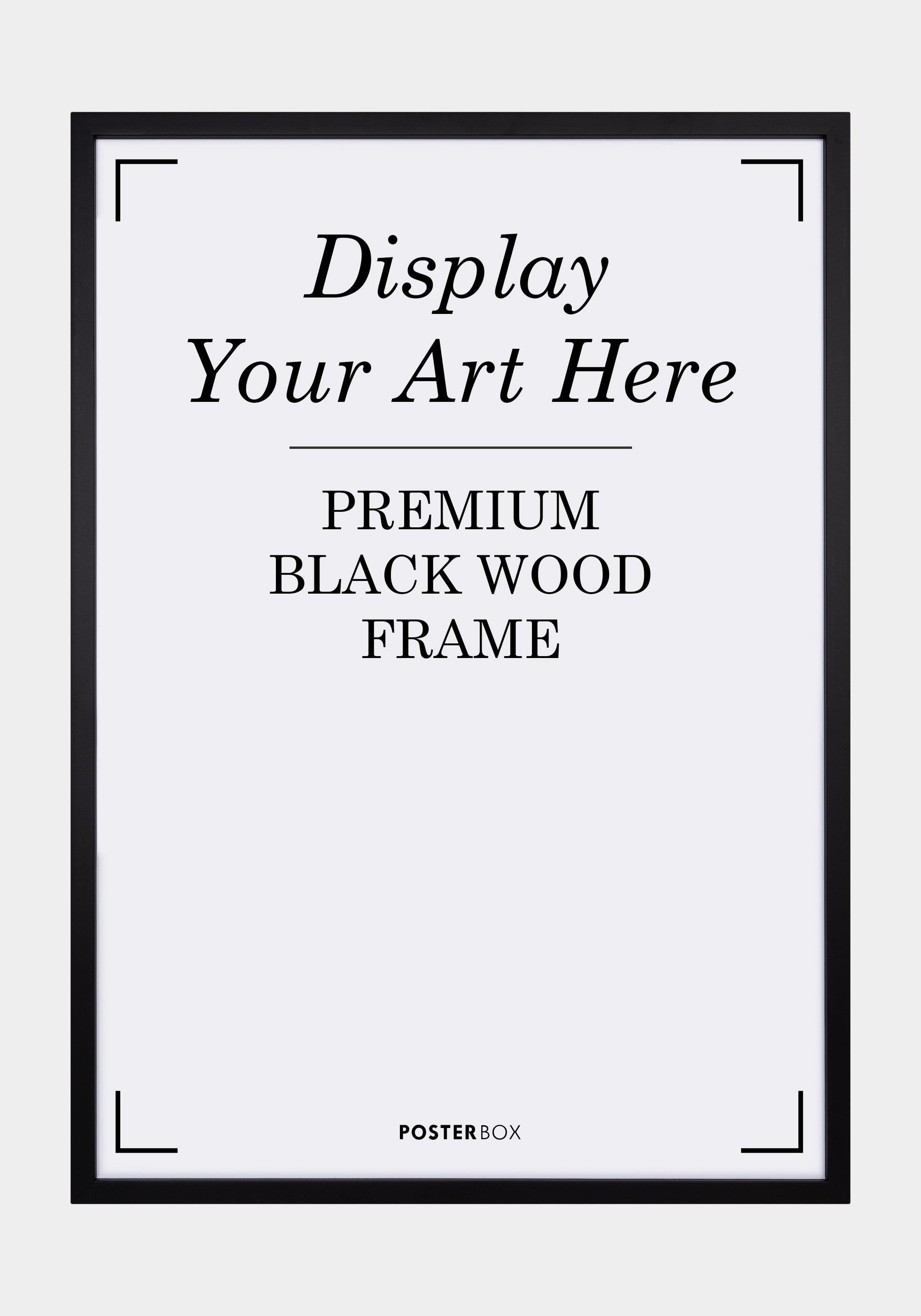 Premium houten frame Nielsen zwarte poster