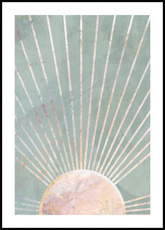 Sage Green Boho Sun Plakat - Posterbox