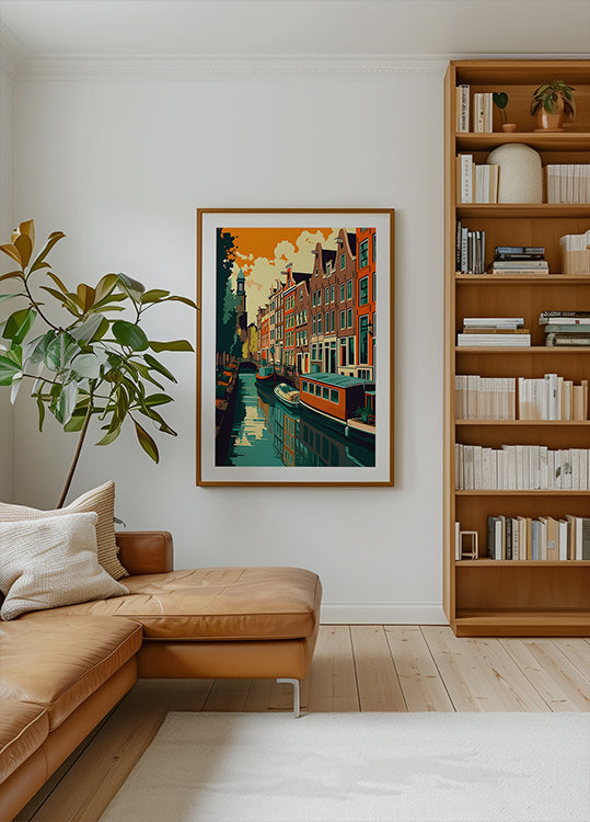Amsterdam Canal Houses Plakat - Posterbox